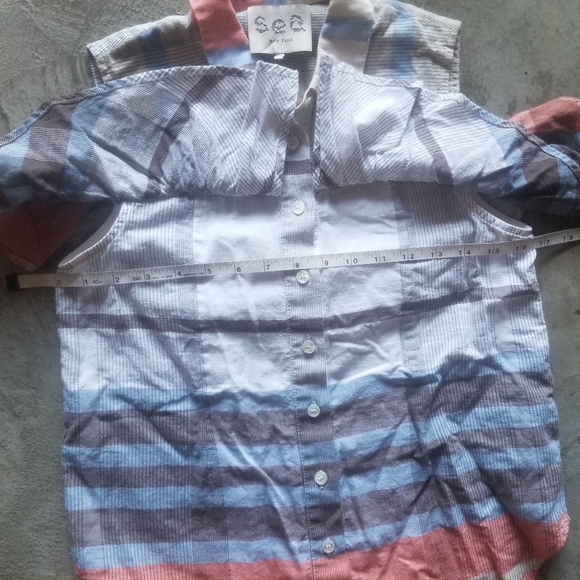 2 for $15 🎈SALE! Sea New York Plaid Ruffle Cold Shoulder Top 0 - Picture 8 of 12